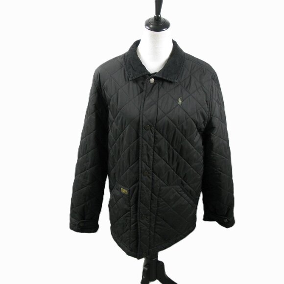 Polo Ralph Lauren Vintage Black Quilted Puffer Jacket Size XL - Picture 1 of 5